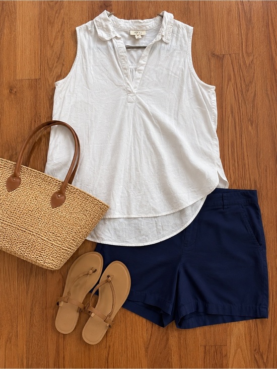 Style & Co. Tops - Style & Co White Sleeveless Tunic Top Women’s 0X Plus Size High Low Hem